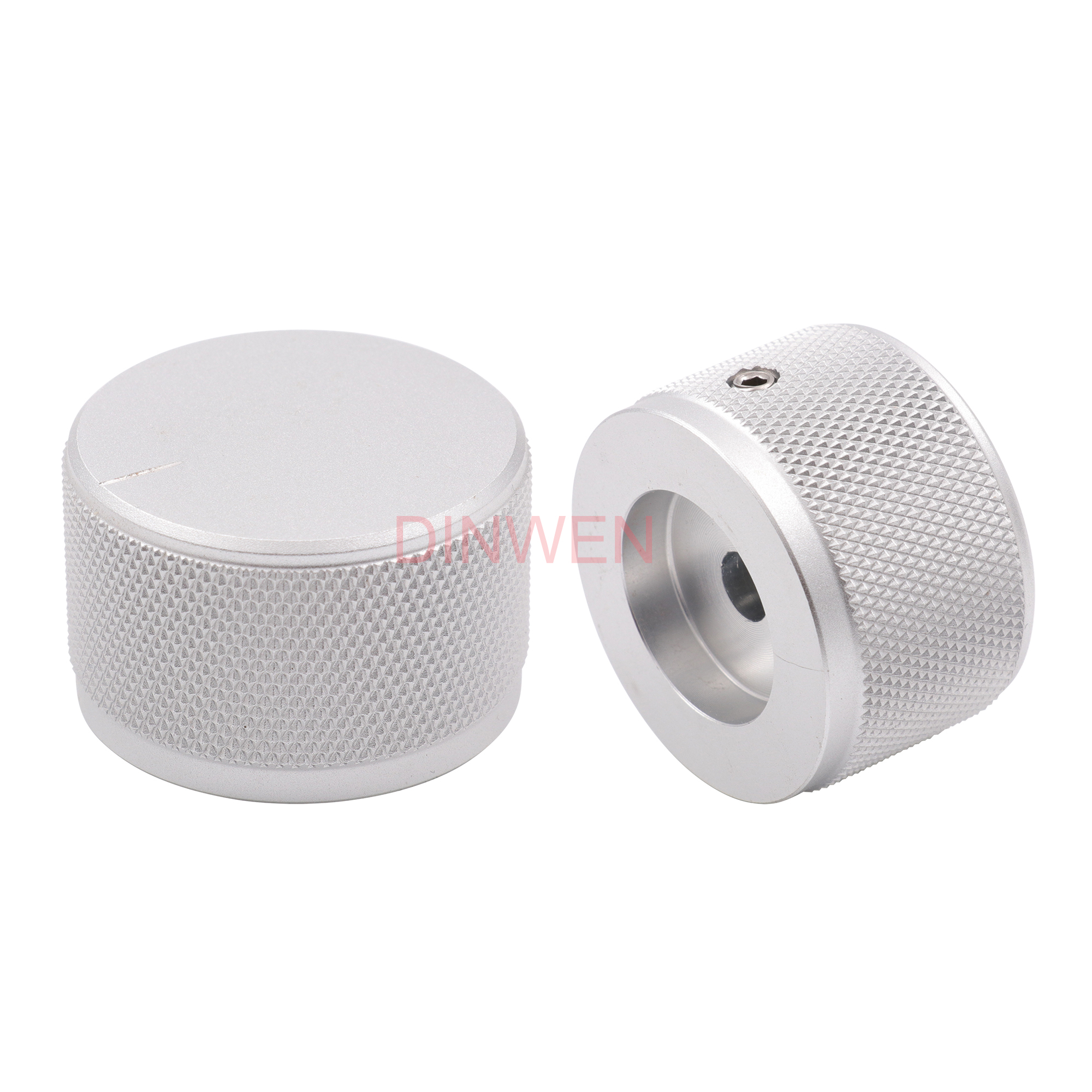 20 PCS Aluminum Knob 30*17mm Cap Rotary Switch CD Player Volume Pointer Hole 6mm